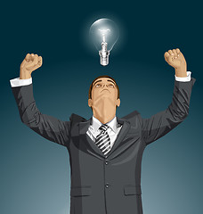 Image showing Vector Businessman With Hands Up