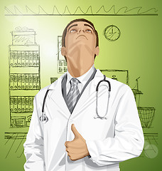 Image showing Vector Doctor With Stethoscope