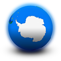 Image showing Antarctica on political globe