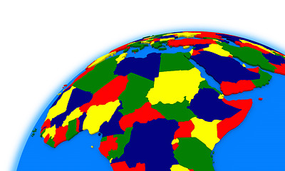 Image showing central Africa on globe political map