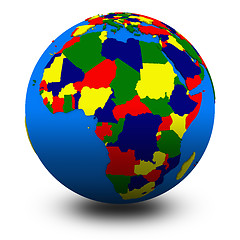 Image showing Africa on political globe illustration