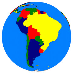 Image showing south America on Earth political map