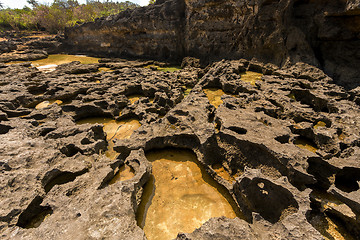 Image showing rock formation coastline at Nusa Penida island