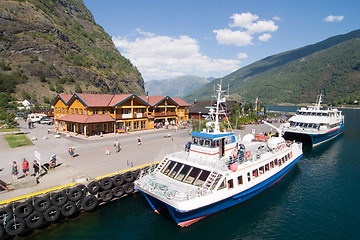 Image showing Mountain Town in the Fjords