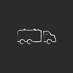 Image showing Truck liquid cargo icon drawn in chalk.