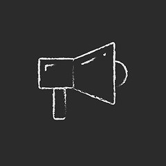 Image showing Megaphone icon drawn in chalk.