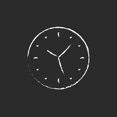 Image showing Wallclock icon drawn in chalk.