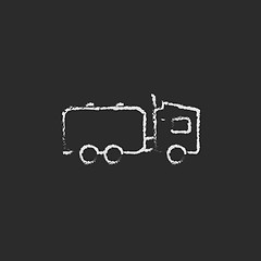 Image showing Truck liquid cargo icon drawn in chalk.