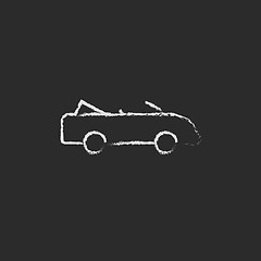 Image showing Convertible car icon drawn in chalk.