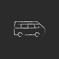 Image showing Minibus icon drawn in chalk.