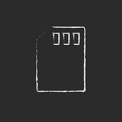 Image showing Sim card icon drawn in chalk.