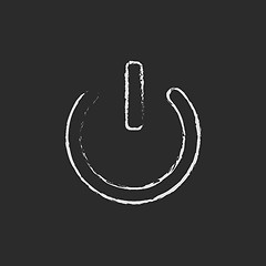 Image showing Power button icon drawn in chalk.