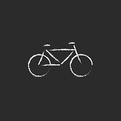 Image showing Bicycle icon drawn in chalk.