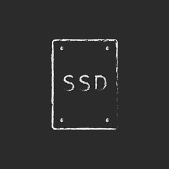 Image showing Solid state drive icon drawn in chalk.