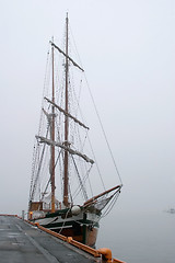 Image showing Pirate Ship in Fog