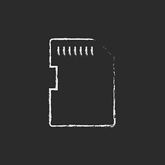 Image showing Memory card icon drawn in chalk.