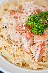 Image showing Pasta with shrimp