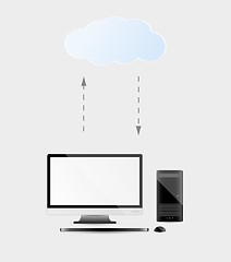 Image showing computer with cloud service