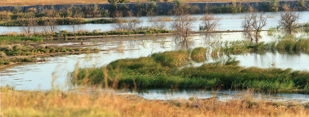 Image showing Autumn river panorama