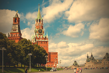 Image showing Moscow, Russia, summer cityscape of Red Square and the Spassky T