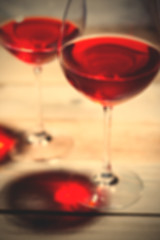 Image showing bad red wine in two goblets