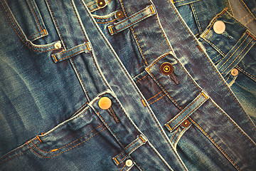 Image showing blue jeans in the store shelf