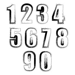 Image showing Set of Grunge Numbers 