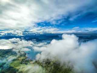Image showing Lofoten in clouds