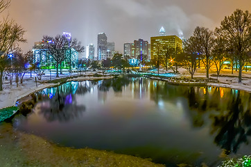 Image showing charlotte nc skyline covered in snow