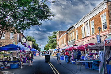 Image showing August 22 York SC - vendors attractions and classic car show at 