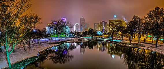 Image showing charlotte nc skyline covered in snow