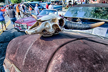 Image showing details of old rusty auto at classic car show