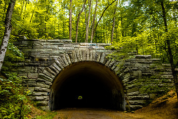 Image showing tunnel to road to nowhere at lakeshore trailhead near lake fonta