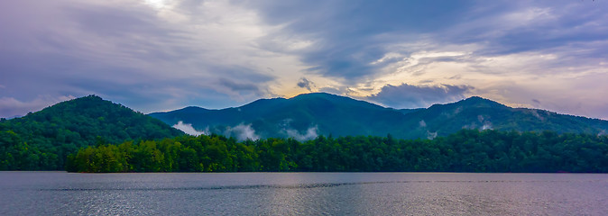 Image showing panoramic landscapes and beautiful nature at lake santeetlah nor