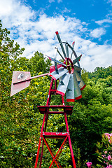 Image showing Old antique Aermotor windmill used to pump water