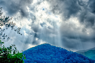 Image showing cloud over mountains on lake santeetlah north carolina