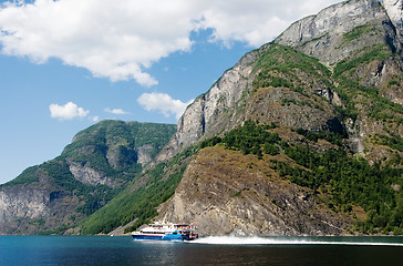 Image showing Ferry on the Fjord