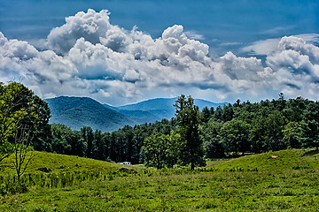 Image showing Blue Ridges of the Appalachian Mountains on the Blue Ridge Parkw