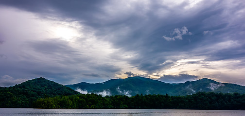 Image showing panoramic landscapes and beautiful nature at lake santeetlah nor