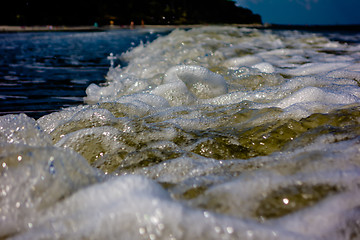 Image showing water foam waves ocean sunny day light