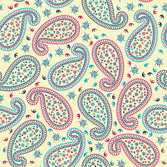 Image showing Multicolor Seamless Paisley Pattern