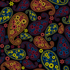 Image showing Multicolor Seamless Paisley Pattern