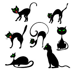 Image showing Cats in Different Poses Set