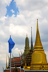 Image showing  thailand asia   in  bangkok rain  temple abstract blue flag