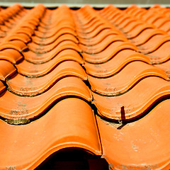 Image showing old roof in italy the line and texture of diagonal architecture