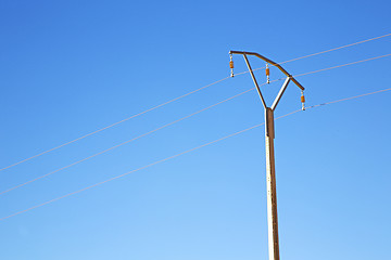 Image showing   utility pole in africa morocco energy and distribution  