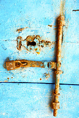 Image showing morocco in africa the old wood  facade home and rusty  