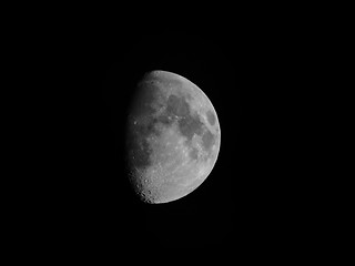 Image showing Black and white Gibbous moon