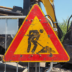 Image showing Road works sign