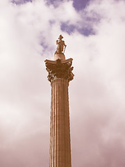 Image showing Retro looking Nelson Column in London